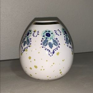 Patina Vie Indigo and Cream Round Ceramic Vase